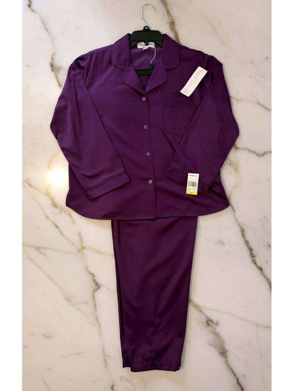 NWT Miss Elaine Petite Medium Purple Long Sleeve Pajama Set